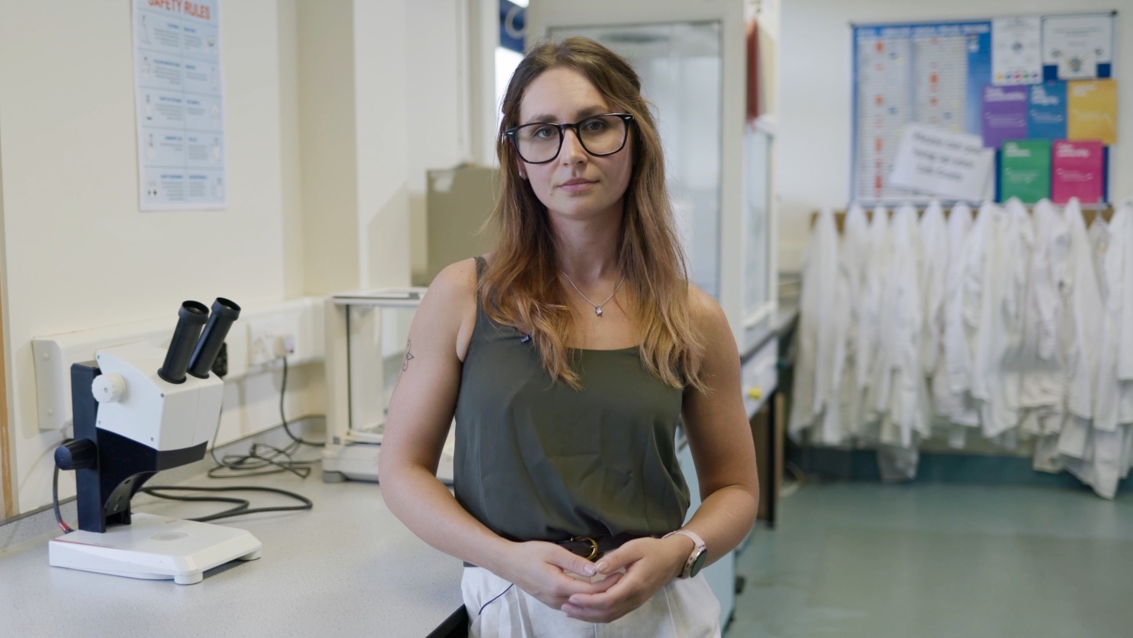 Marine biologist in the laboratory